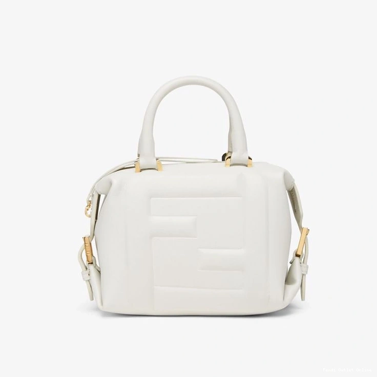 Affordable Bag Mini Fendi Nappa White FF Cube In Leather 0812